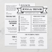 Trouwceremonieprogramma met minimalistische pictog programmakaart (Voorkant / Achterkant)