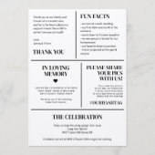 Trouwceremonieprogramma met minimalistische pictog programmakaart (Achterkant)
