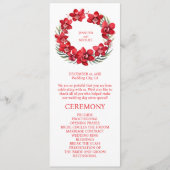 Trouwceremonieprogramma met rode orchideeën programmakaart (Voorkant)