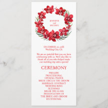 Trouwceremonieprogramma met rode orchideeën
