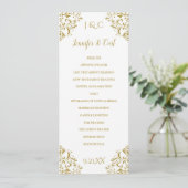 Trouwceremonieprogramma Nadine -Theelengte (Goud) Programmakaart (Staand voorkant)