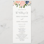 Trouwceremonieprogramma Navy Blush #NBC Programmakaart (Voorkant)