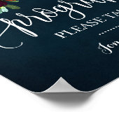 Trouwceremonieprogramma 'Wine Navy' bord Poster (Hoek)