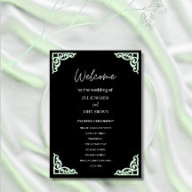 Trouwceremonieprogramma Zwart Mintgroene Hoek