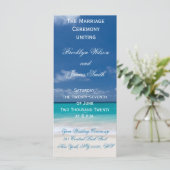 Trouwceremonieprogramma's Blue Beach Programmakaart (Staand voorkant)