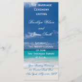 Trouwceremonieprogramma's Blue Beach Programmakaart (Voorkant)