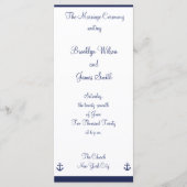 Trouwceremonieprogramma's in marineblauw maritiem programmakaart (Voorkant)