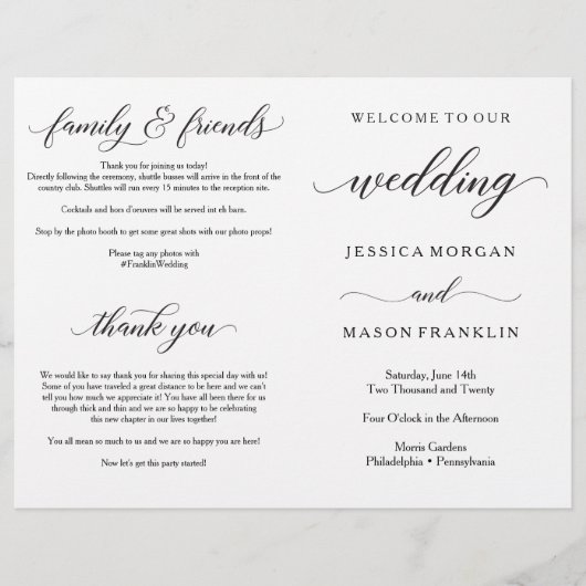 Trouwceremonieprogramma's Vouwprogramma's (Voorkant)