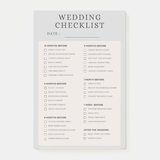 trouwchecklist post-it® notes (Voorkant)