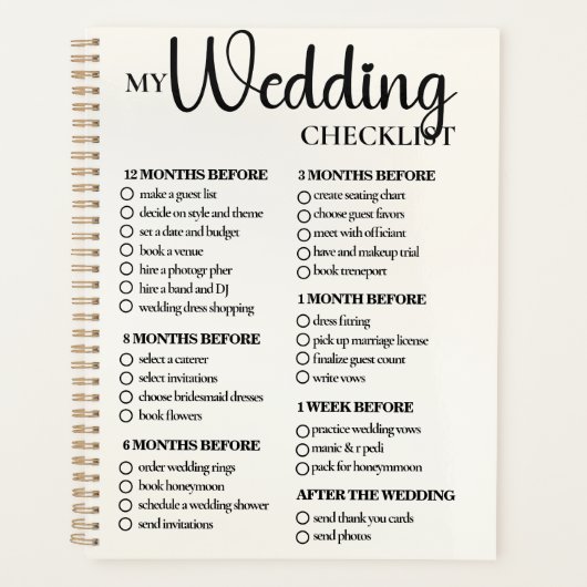 Trouwchecklistplanner Planner (Voorkant)