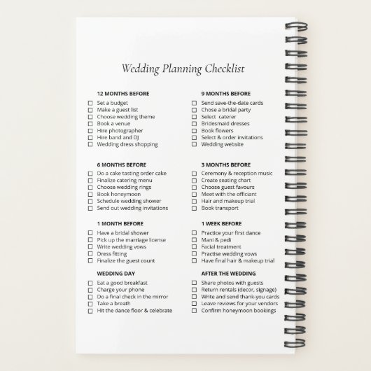 Trouwchecklistplanner Planner (Achterkant)