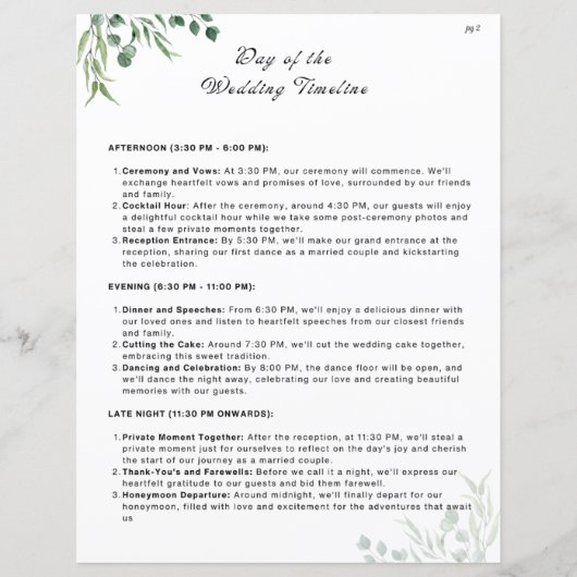 Trouwchecklists - Trouwdag Planner (Achterkant)