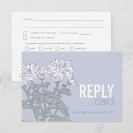 Trouwchrysant witte bruiloft RSVP QR-code Kaartje