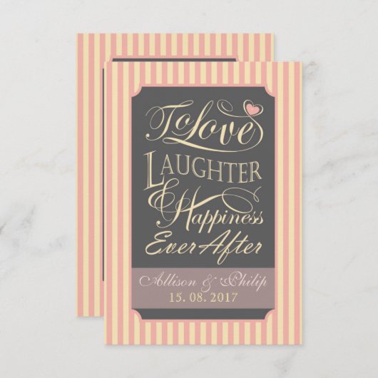 Trouwcitaat ontwerp, met aangepaste letters. kaart (Voorkant / Achterkant)