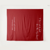 Trouwcitaat rood en wit wandkleed (Voorkant (horizontaal))