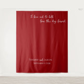 Trouwcitaat rood en wit wandkleed (Voorkant)