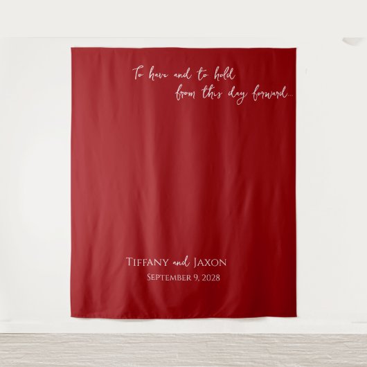 Trouwcitaat rood en wit wandkleed (Voorkant)