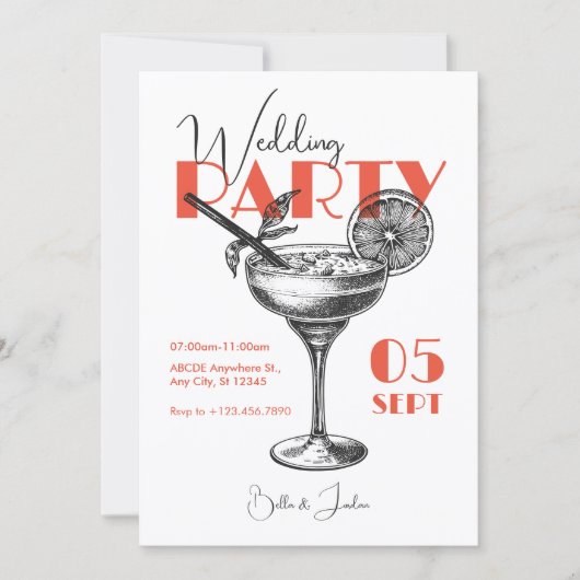 Trouwcocktailparty uitnodiging (Voorkant)