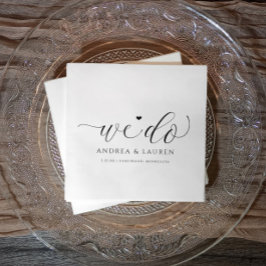 Trouwcocktailservetjes Eenvoudig Elegant Schrift Servet