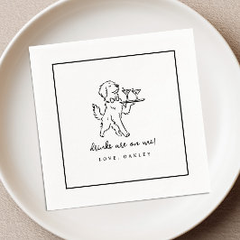 Trouwcocktailservetjes met Gouden Retriever Servet