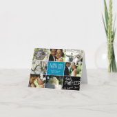 Trouwcollage bedankkaart - turquoise (Voorkant)