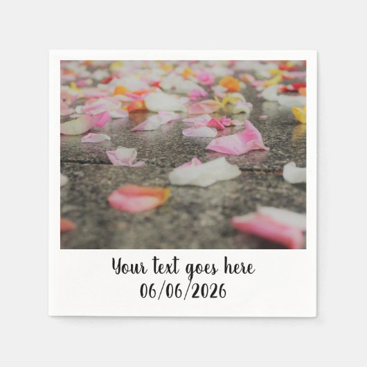 trouwconfetti rozenblaadje servet (Voorkant)