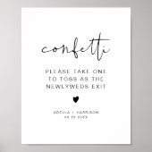 Trouwconfetti-worp bord, netgehuwde afscheid poster (Voorkant)