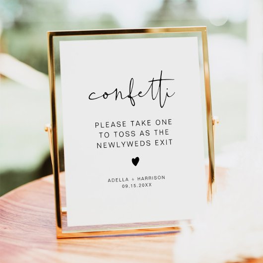 Trouwconfetti-worp bord, netgehuwde afscheid poster