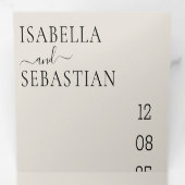 Trouwcrème Alles in één set Drieluik Uitnodiging (Binnenzijde eerst)