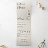 Trouwcrème Alles in één set Drieluik Uitnodiging (Binnen)