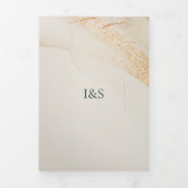 Trouwcrème Alles in één set Emerald Green Rozen Drieluik Uitnodiging (Cover)