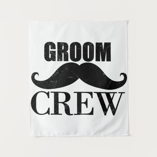 Trouwcrew Bachelorfeest Huwelijk Zwart Cadeau Wandkleed (Voorkant)