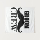 Trouwcrew Bachelorfeest Huwelijk Zwart Cadeau Wandkleed (Voorkant (horizontaal))