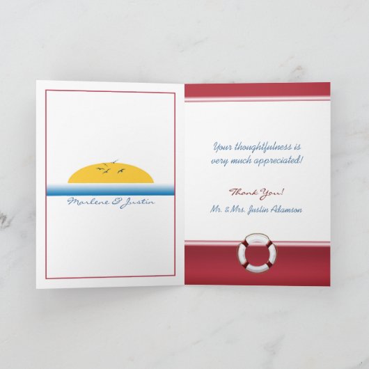 Trouwcruise Uw foto Dank u - Sunset Kaart (Binnen)