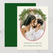 Trouwd & Helder Nieuwgetrouwd Dennenkrans Foto Kaa Feestdagenkaart (Voorkant / Achterkant)