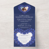 trouwdag 9 jaar feest all in one uitnodiging (Binnen)