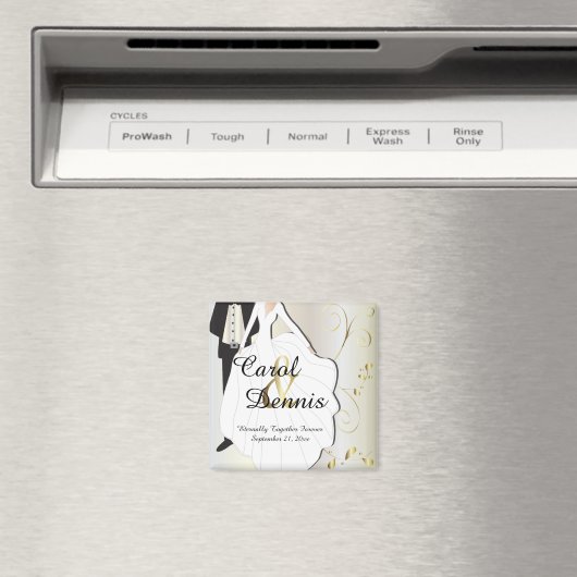 Trouwdag Aandenken voor die speciale dag Magneet (Insitu (Vaatwasser))