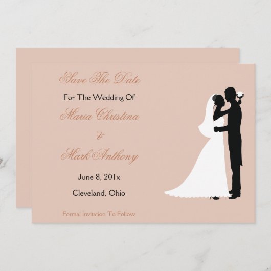 Trouwdag Aankondiging Bruid Bruidegom (Voorkant / Achterkant)