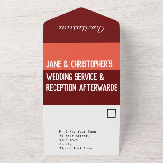 Trouwdag Alles In Eén Uitnodiging (Buitenkant)