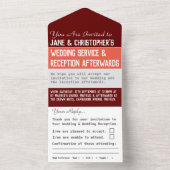 Trouwdag Alles in één uitnodiging (Binnen)