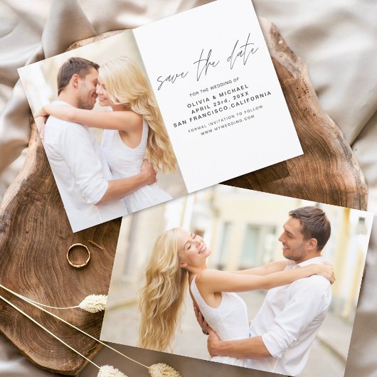 Trouwdag Besparen Save the Date Foto Flyer