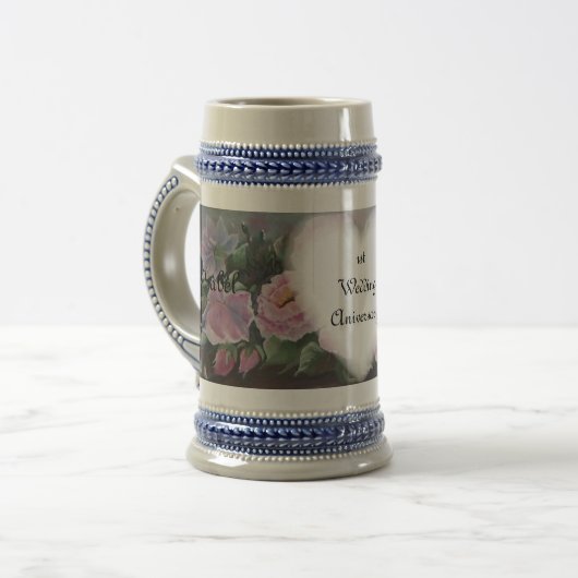 trouwdag bierpul (Voorkant links)