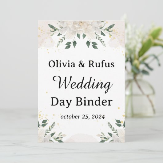 Trouwdag Binder Sjabloon Afdrukbare Trouwdag Kaart (Staand voorkant)