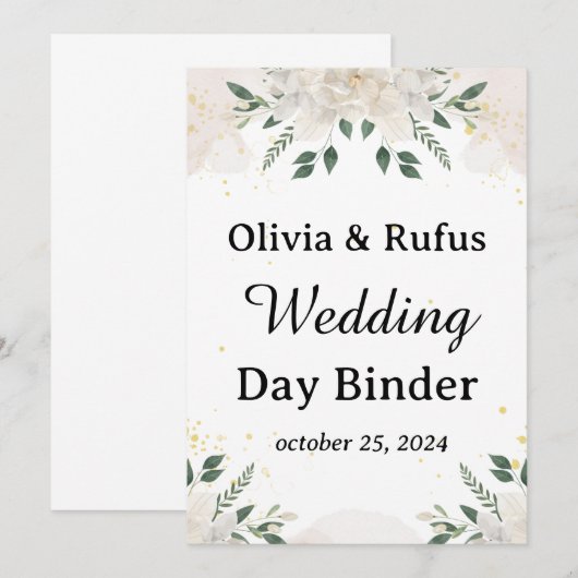 Trouwdag Binder Sjabloon Afdrukbare Trouwdag Kaart (Voorkant / Achterkant)