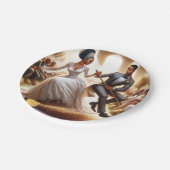 Trouwdag Bliss Elegant Papier Borden Papieren Bordje (Gekanteld)