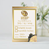 Trouwdag Bliss Elegant RSVP Kaartje (Staand voorkant)