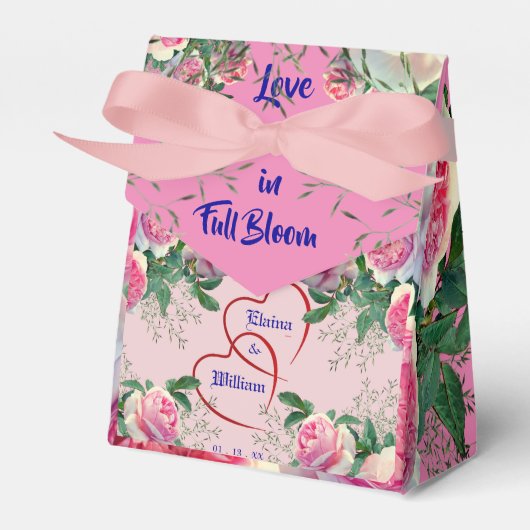 Trouwdag Bloeiende Liefde Bedankdoosjes (Voorkant Zijde)