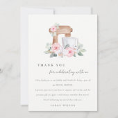 Trouwdag Borrel Bloemig Recept Bruidsboeket Shower Bedankkaart (Voorkant)