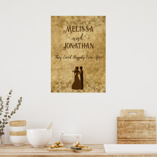 Trouwdag bruid bruidegom Fijn leven samen Poster
