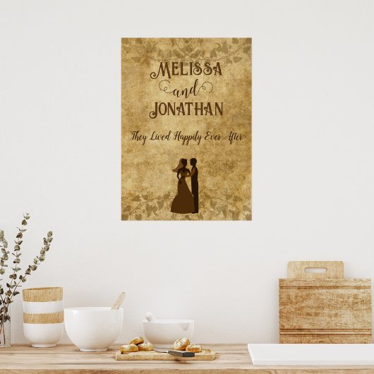 Trouwdag bruid bruidegom Fijn leven samen Poster (Keuken)